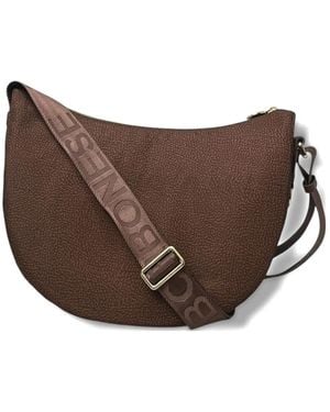 Borbonese Luna Zip Cross Body Bag - Brown