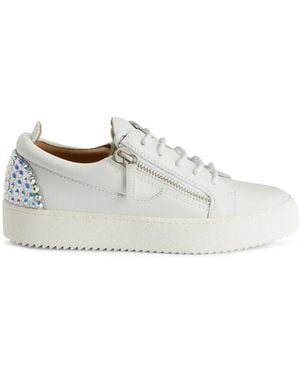 Giuseppe Zanotti Gail ラインストーン レザースニーカー - ホワイト