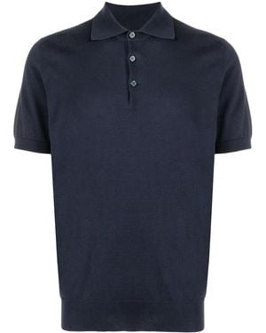 Brunello Cucinelli ファインニット ポロシャツ - ブルー