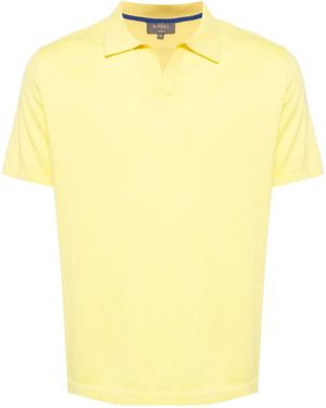 N.Peal Cashmere ファインニット ポロシャツ - イエロー