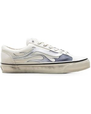 Vans Premium Old Skool 36 Flames Lace-Up Sneakers - White
