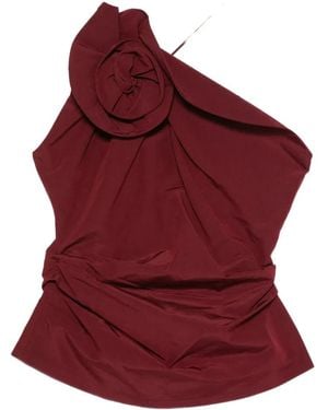 Magda Butrym Flower-Detail Draped Top - Blue