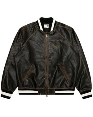 Aape By A Bathing Ape Faux-Leather Bomber Jacket - Black