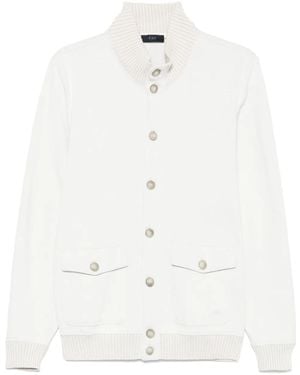 Fay Jersey Bomber Jacket - White