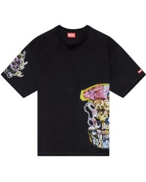DIESEL T-boxt-q14 グラフィック Tシャツ - ブラック