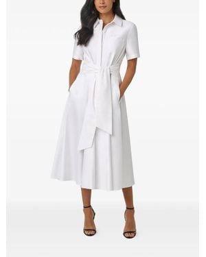 Toccin Megan Tie-Front Short-Sleeve Shirt Dress - White