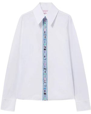 PUCCI Vivara-Print Cotton Shirt - Blue