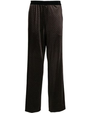Balmain Monogram-Jacquard Straight-Leg Trousers - Black