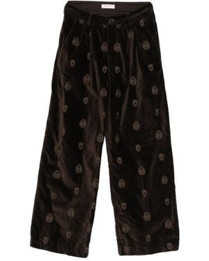 MAISON HOTEL Velvet Palazzo Trousers - ブラック