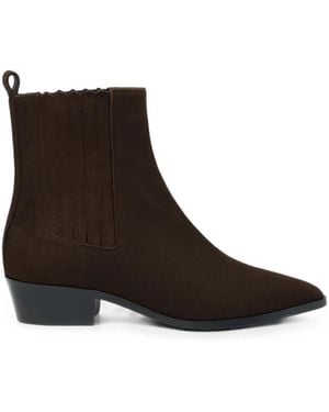 SCAROSSO Olivia Pointed-Toe Chelsea Boots - Brown
