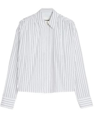 Jil Sander Striped-Pattern Cotton Shirt - White