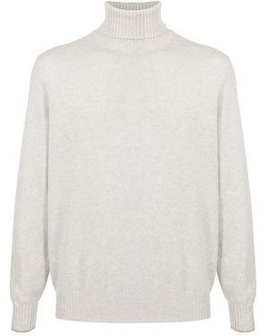 Brunello Cucinelli Kaschmirpullover Mit Rollkragen - Weiß