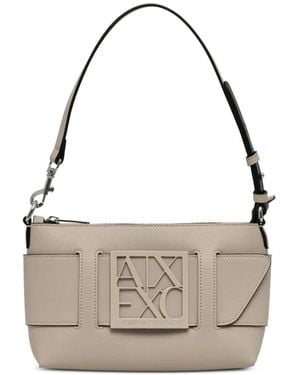 ARMANI EXCHANGE Logo-Plaque Shoulder Bag - White