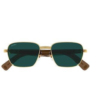 Cartier Rectangle-frame Sunglasses - Green