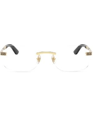 Versace Occhiali Con Montatura Rettangolare E Motivo Greca - Bianco