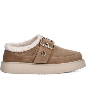 Inuikii Buckle-Detail Flat Mules - Brown