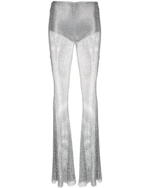 GIUSEPPE DI MORABITO Fishnet Palazzo Trousers - Grey