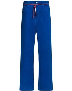 Marni Straight-Leg Twill Trousers - Blue