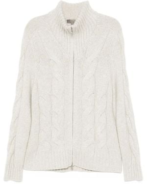 N.Peal Cashmere ケーブルニット カーディガン - ホワイト