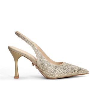 Twentyfourhaitch Crystal-Embellished Slingback Pumps - White