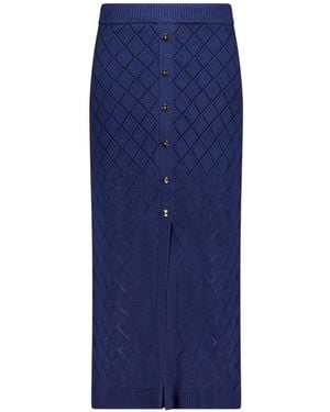 Hevron Falda Con Motivo De Rombos - Azul