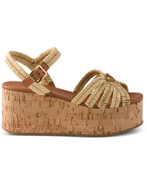 Prada Espadrilles Plateforme En Crochet - Marron