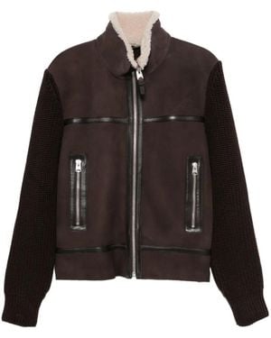 Mackage Lederjacke mit Reißverschluss - Braun