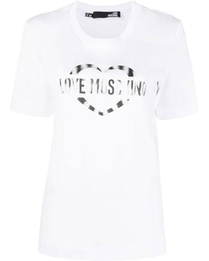 Love Moschino T-Shirt Con Stampa - Bianco