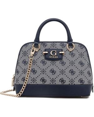 Guess Borsa Tote Con Placca Logo - Blu