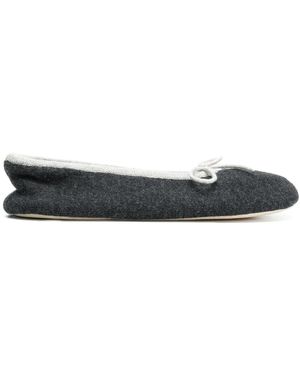 N.Peal Cashmere Bow Tie Slippers - Grigio
