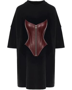 Hamza Corset-Detail T-Shirt Dress - Black