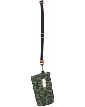 Dolce & Gabbana Set Of Two Leopard-Print Pouches - Green