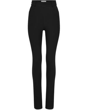 Marine Serre Pantalones De Vestir Slim Con Costuras Esculturales - Negro