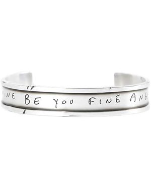 Ann Demeulemeester Engraved silver bracelet - Blanco