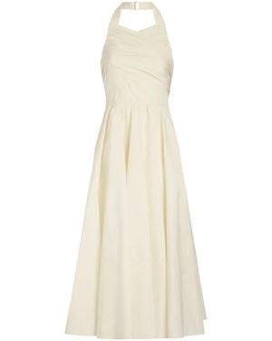 Patou Halterneck Faille Maxi Dress - White