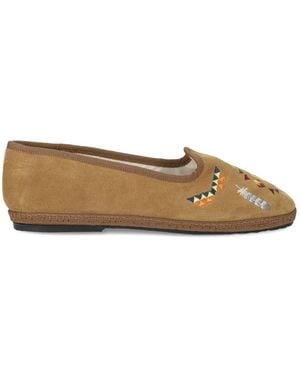 Fortela Frutate Geometric-Embroidery Pumps - White