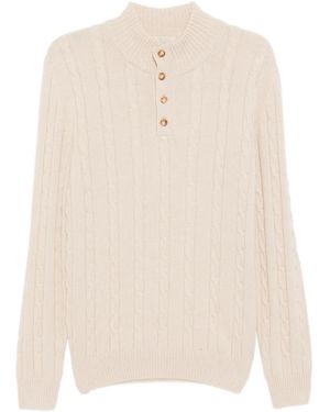 Aurélien Pullover mit Zopfmuster - Natur