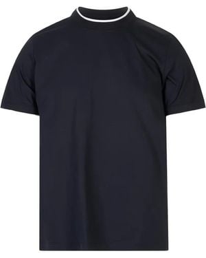 Peserico Contrast-Trim T-Shirt - Blue