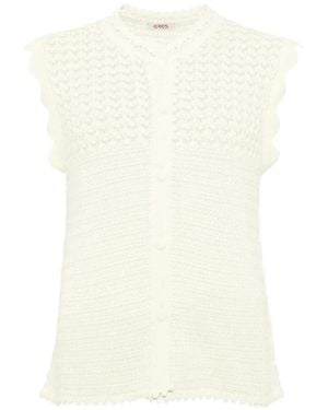 Eres Aurora Scalloped Top - White
