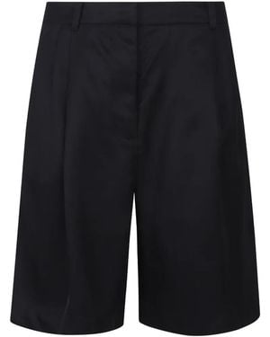 Frankie Shop Marfa Pleated Silk Shorts - Black