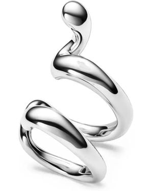 Maria Black Whirl Twisted Ear Cuff - White