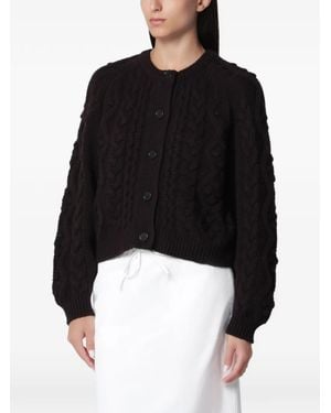 Lisa Yang Cardigan Winroe En Maille Torsadée De Laine - Noir