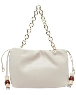 MY BEST BAG Joanna Lamina Chain-Link Shoulder Bag - Natural