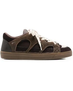 Santha Love Park Cut-Out Panelled Trainers - Brown