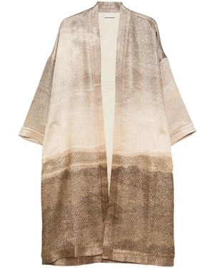 Pierre Louis Mascia Landscape-Print Coat - Natural