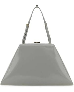 Prada Trapeze-Shaped Tote Bag - Grey