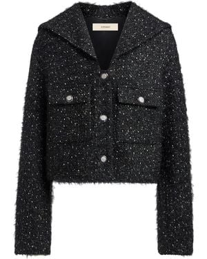 12 STOREEZ Tweed Blazer - Black
