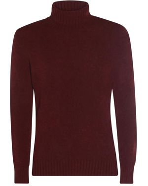 Piacenza Cashmere Turtleneck Ribbed-Cuffs Sweater - Red