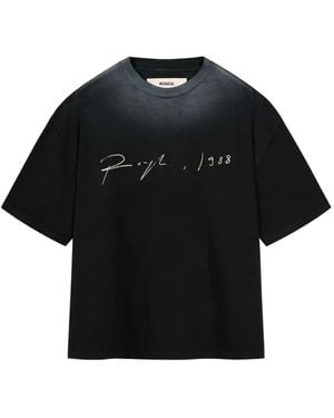 ROUGH プリント Tシャツ - ブラック
