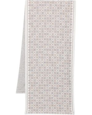 Dell'Oglio Foulard En Soie À Motif - Blanc